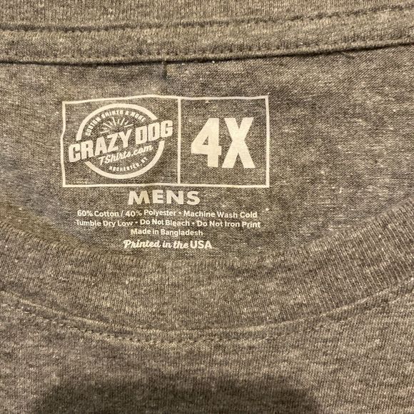 NEW Crazy Dog Size 4X T-shirt Men’s “I Like Whiskey And Maybe 3 People” Shirt - Picture 2 of 3